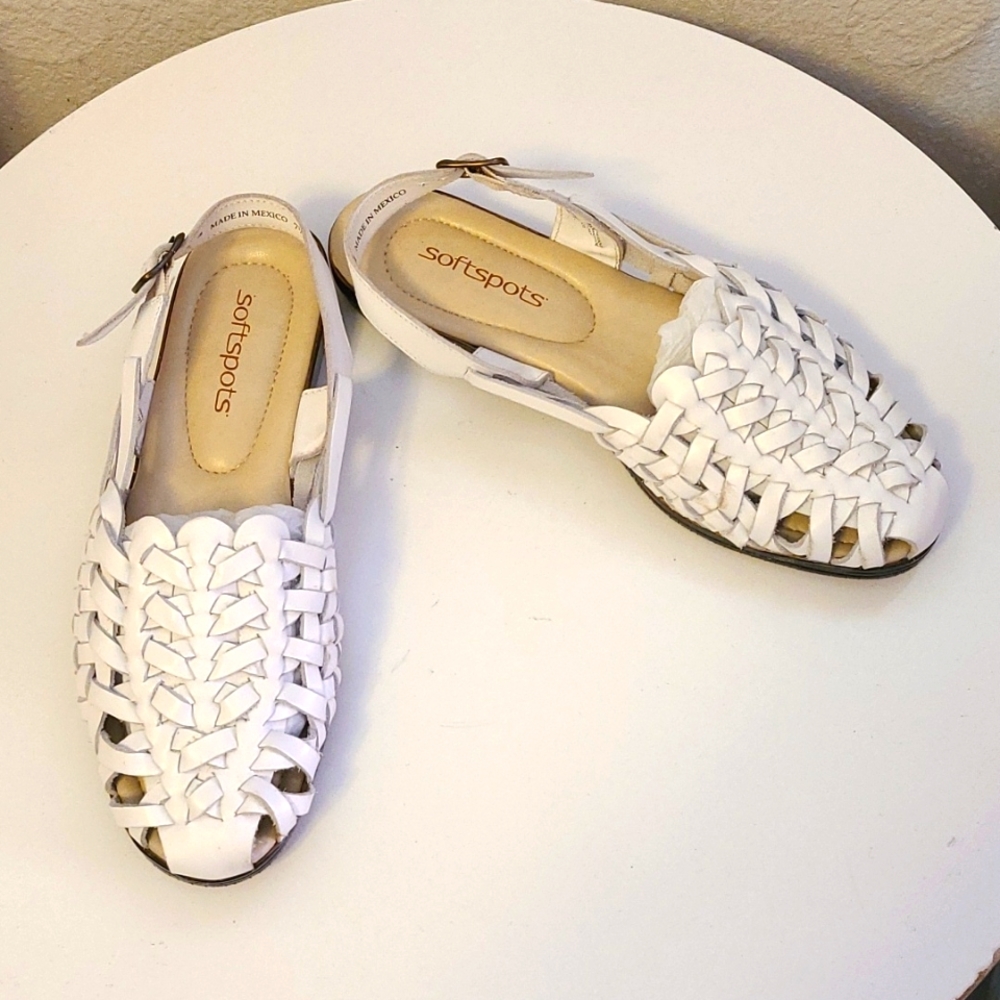 Softspots comfort Tobago white leather slingback sandals
